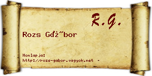 Rozs Gábor névjegykártya